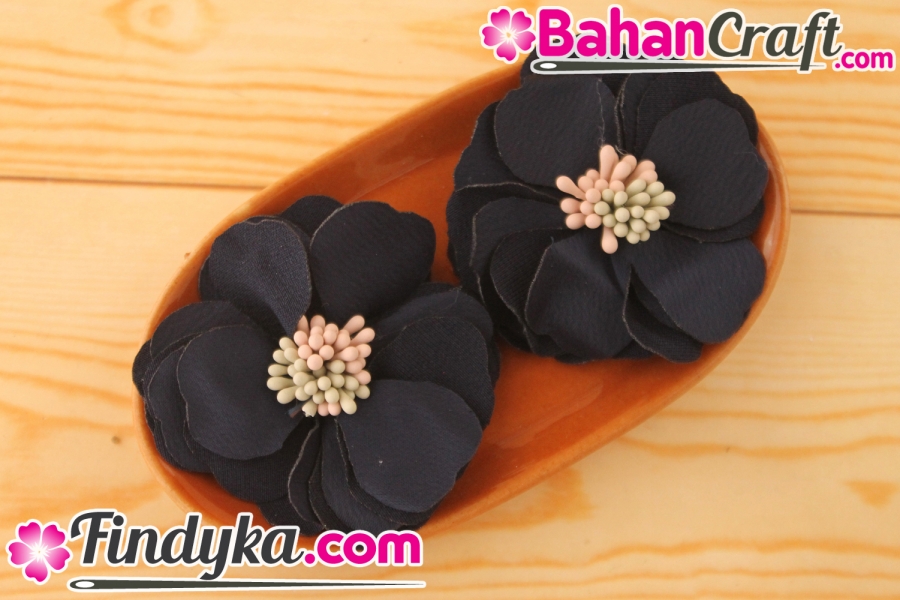 Findyka com Bunga  anemone putik  2 warna navy